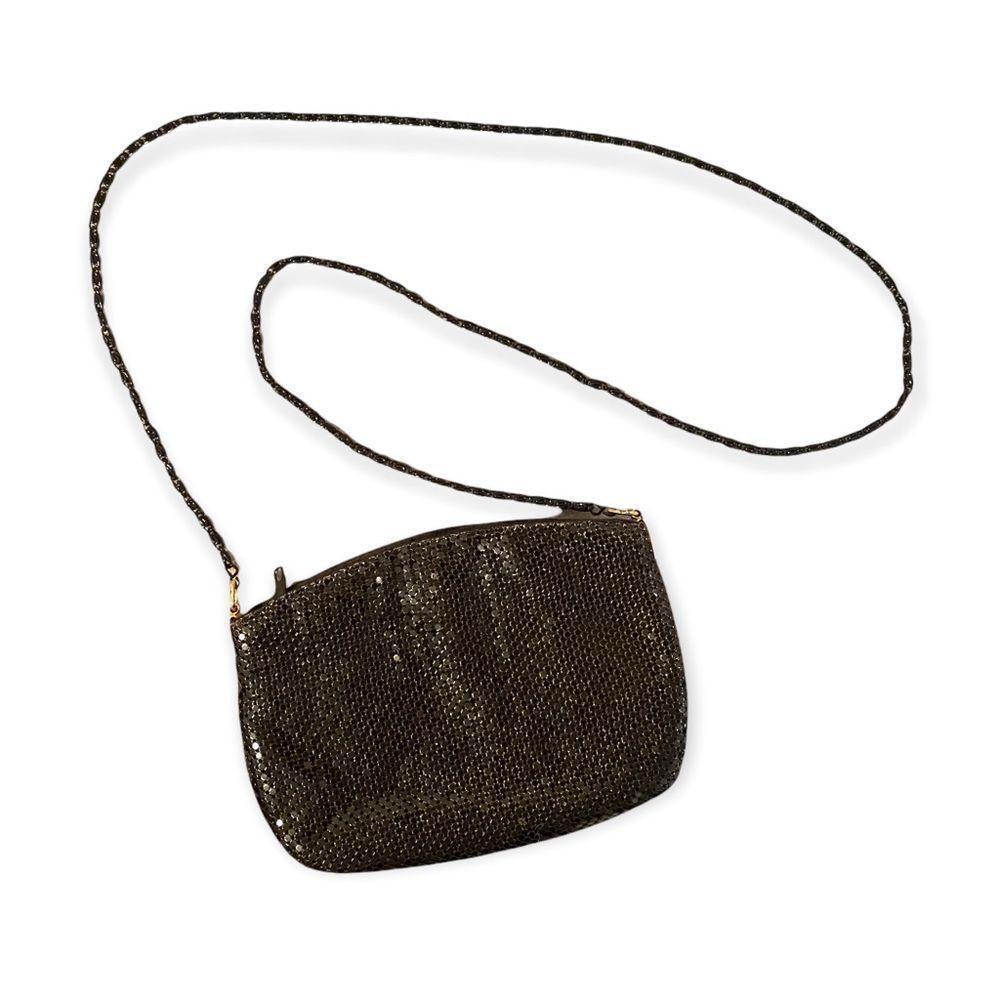 Vintage Black Metal Mesh Chainmail Evening Crossbody Bag